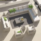 Gray Italian Modern Garden Gray White Furniture Luxury Rattan Modular Sectional Fabric Sofa Set Hotel Outdoor