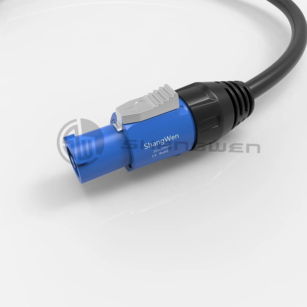 Customized China Indoor Locking 3 Pole Male Powercon Connector for Cable Wire