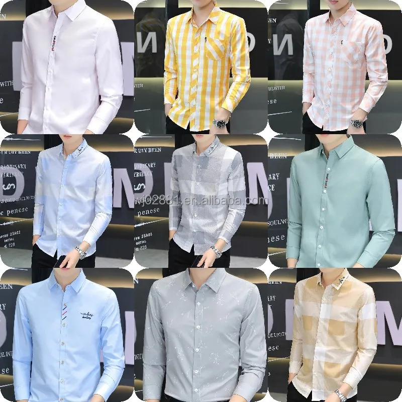 2023  Fashion  Men's  Long Sleeve Logo Embroidered Plaid Flannel Shirt