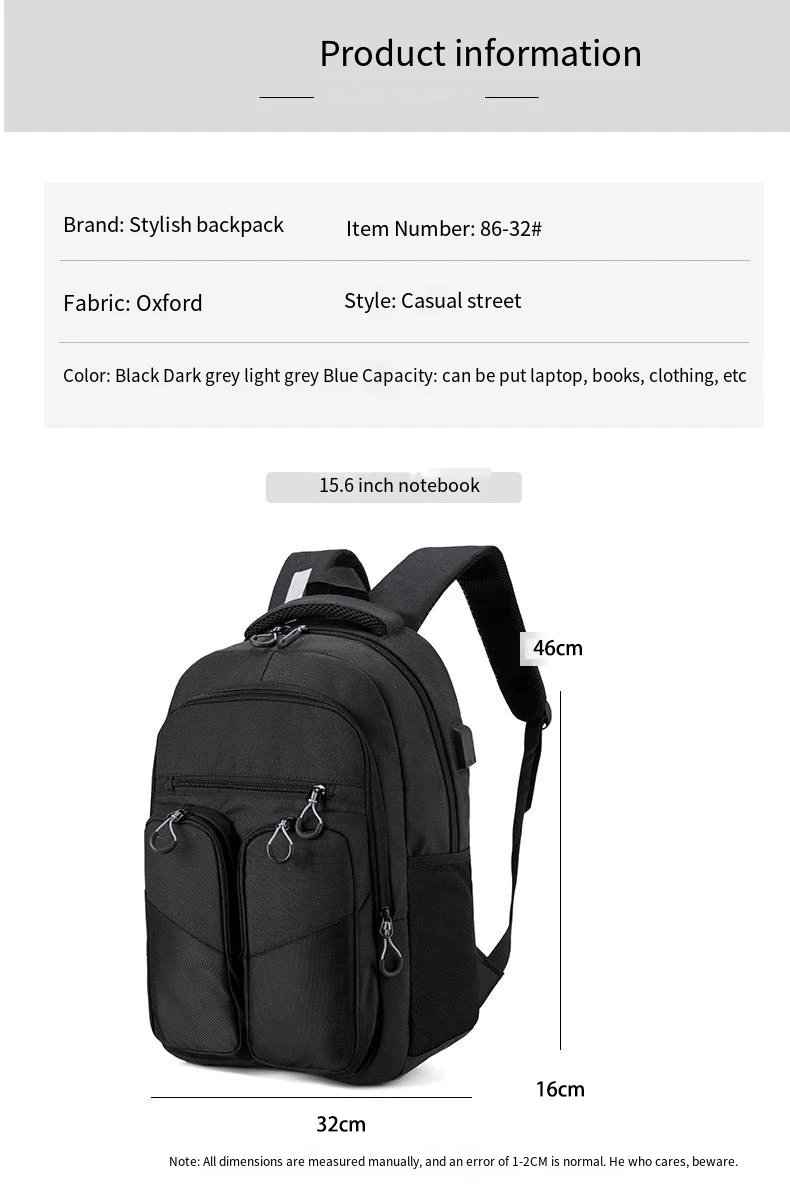 New Business Waterproof Laptop Backpack Large Capacity Portable Fashion Casual Lightweight Backpacks With USB