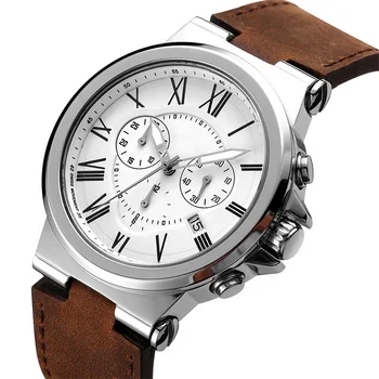 Chronograph watch men big case stainless steel japan miyota movement 100 meters water resistant watch