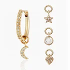 Earrings Diamond Earrings Hoop Earrings Hoop Aretes Fashion Women Jewelry Star And Moon Earrings Diamond Hoops