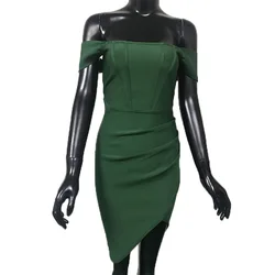Woman Clothes 2023 Trending Bandage Dresses 2020 Off Shoulder Sexy Mini Split Evening Dresses