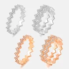 925 Silver Fashion Personality Exquisite Light Luxury Double-layer Wave Zigzag 925 Sterling Silver Ring Women
