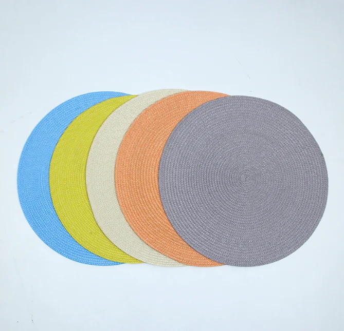 Hot Sale Eco-friendly Stocked Round Fabric Pp Placemat,Woven Placemat