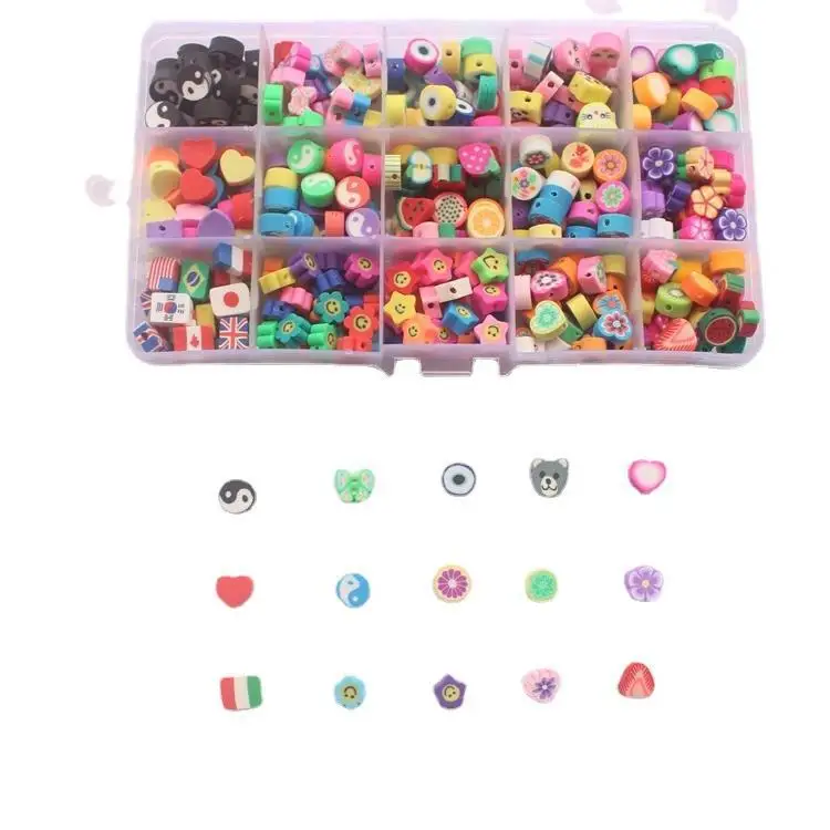 280pcs Polymer Clay Beads Colorful Soft Ceramic Beads DIY Art And Craft Beads Set