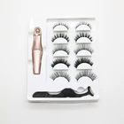 Glue False Eyelash With 5 Pairs Glue Free Magnetic 3d Mink False Eyelash Suit With Eyeliner