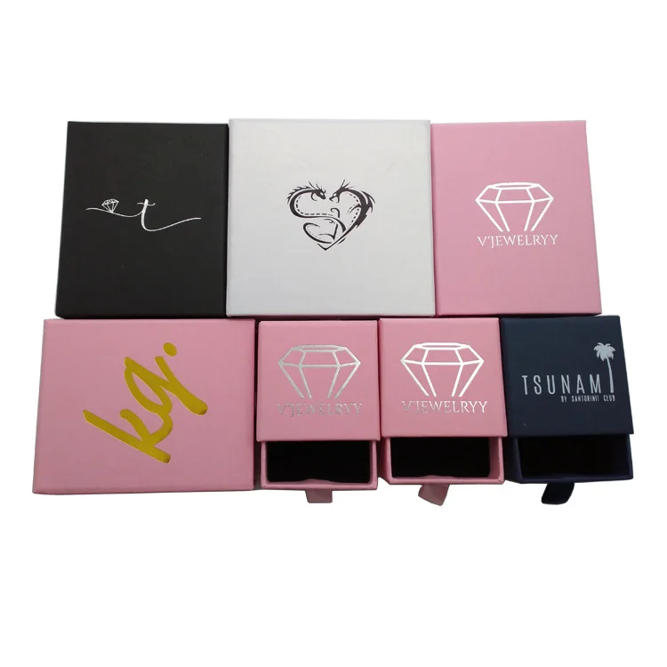colour custom logo printed paper jewelry gift boxes wholesale