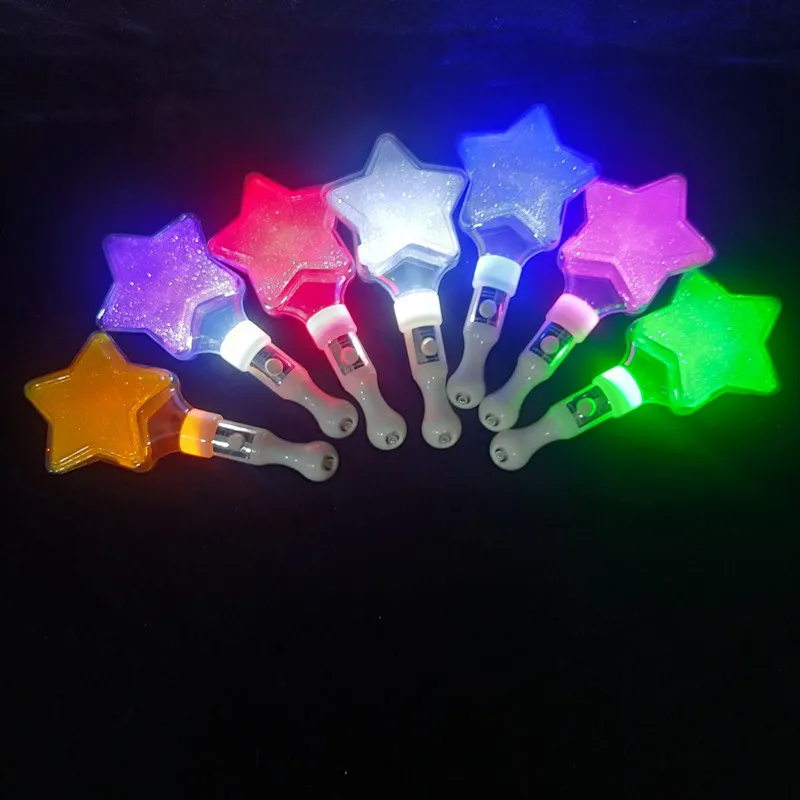 Wholesale LED five-star glow stick light stick star flash glow sticks bulk party supplies with custom logo