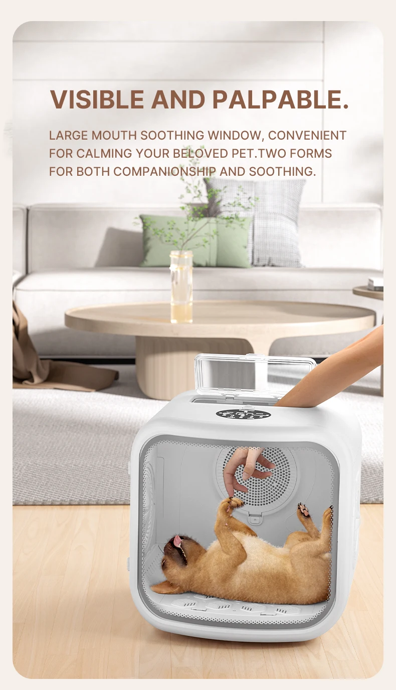75L Smart Pet Dryer Box with Curved tempered glass 15 mins quick drying