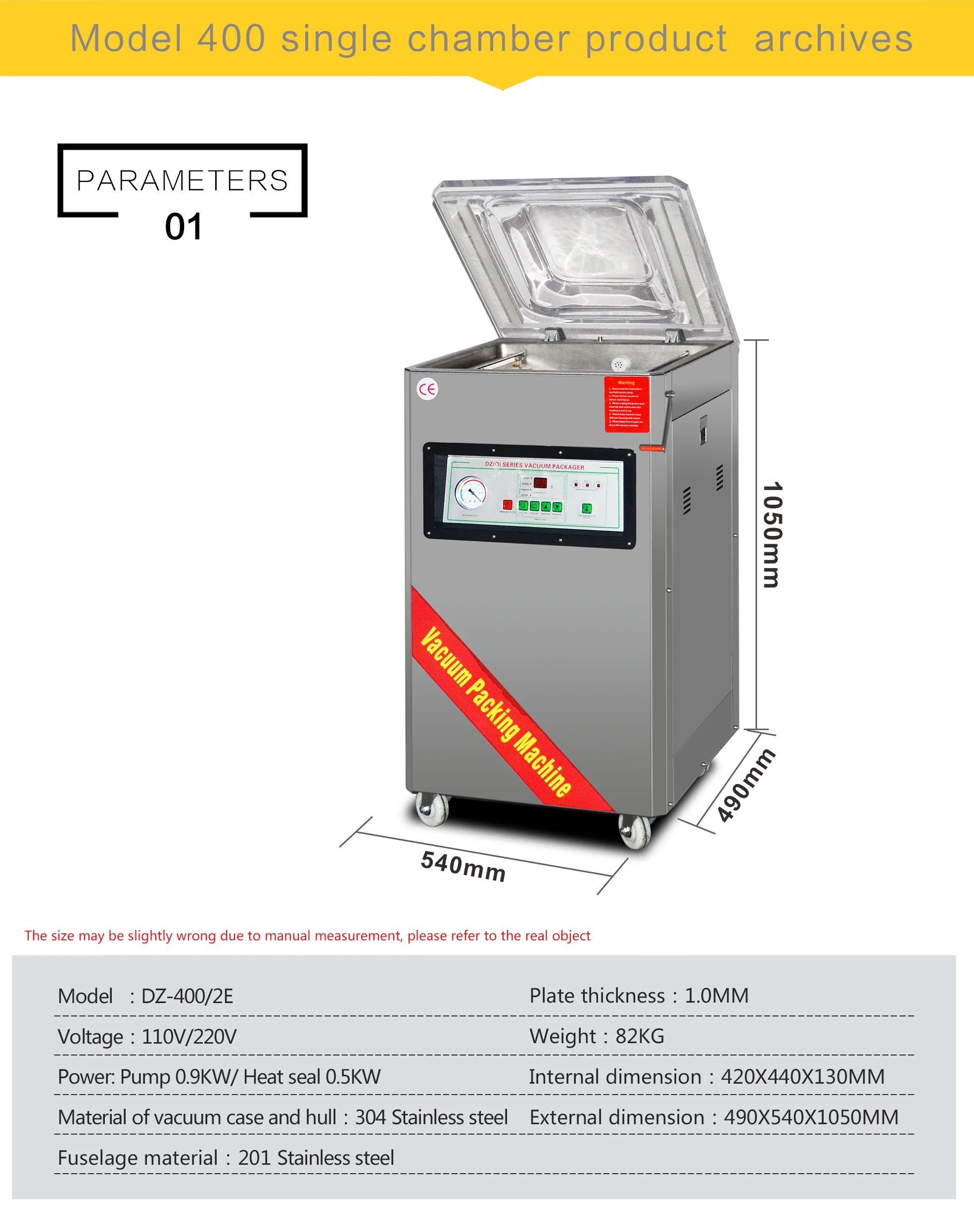Factory Directly Sale Microcomputer Control DZQ Series Single Chamber Aeration Vacuum Food Packaging Machine