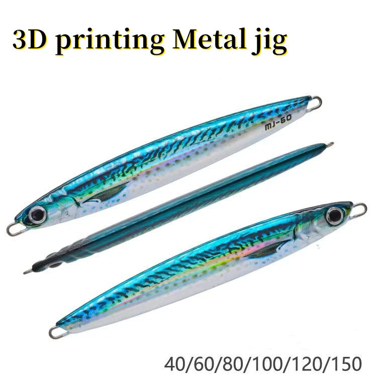 New 40g 60g 80g 100g 120g 150g UV luminescence Fast Sinking Metal jigs 3D printing Coating Needle Bionic Jigings