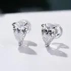 Silver Studs Latest Design Women Luxury White Gold Sona Simulated Diamond 925 Sterling Silver Ear Studs