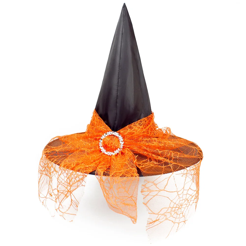 Good Sale Women Lace Adult Halloween Decoration Witch Costume Halloween Cosplay Party Witches Hats