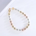 JB51 Religious 6mm Rosary Bracelets 3 Color Plating Bracelet