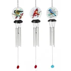Garden Decoration Indoor Garden Decoration Pendant Music Metal Tube Round Glass Wind Chime