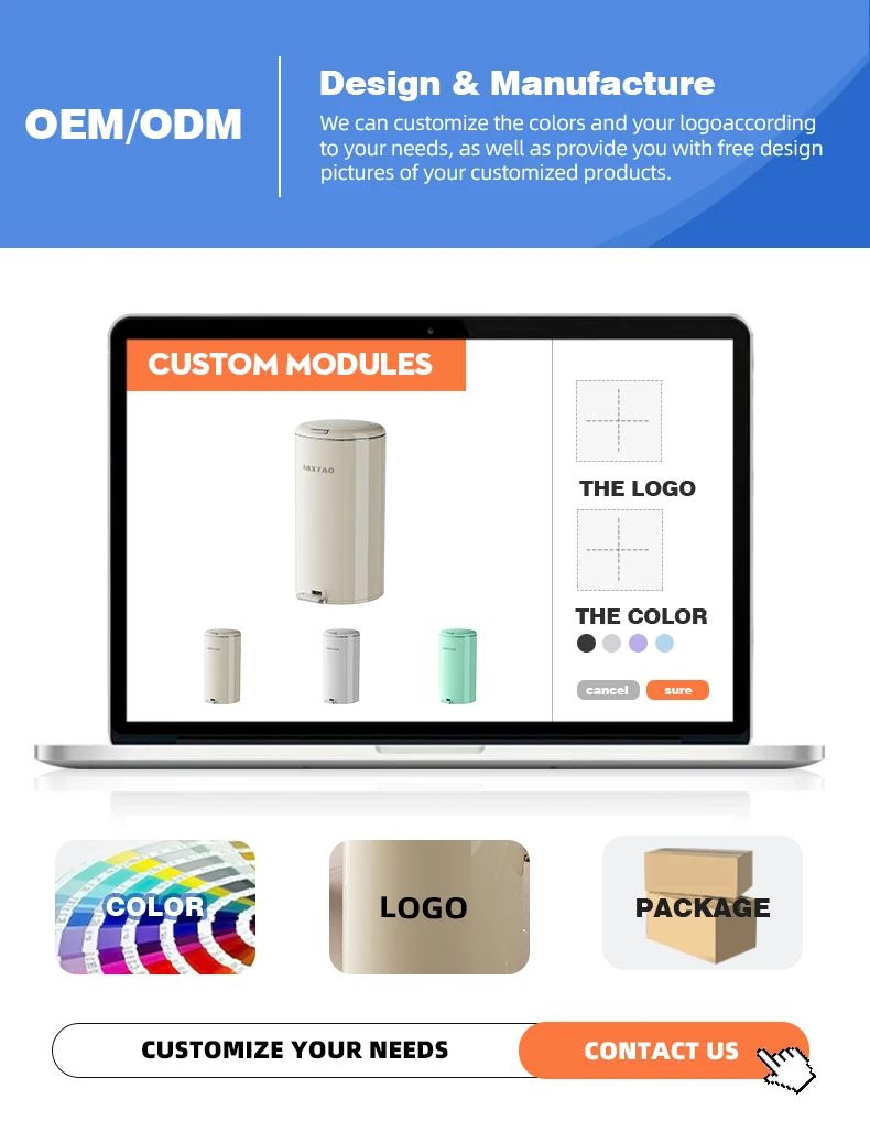 Wannuo Stylish Plastic Trash Can Cute Style Household Trash Can Household Waste Bin Pedal Trash Can factory