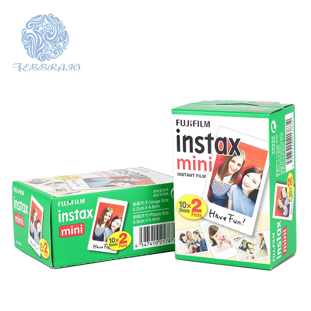 Wallet-size Fuji Instax Mini Instant Film 2 Pack 20 For Fujifilm Mini 7s 8 9 25 50s 70 90 Cameras - Buy Fuji Instax Mini Instant Film,Wallet-size Fuji Mini Size