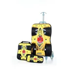 Trolley Luggage Aluminum Waterproof Children's Trolley Luggage Three-piece Zipper New Three-dimensional Model Luggage