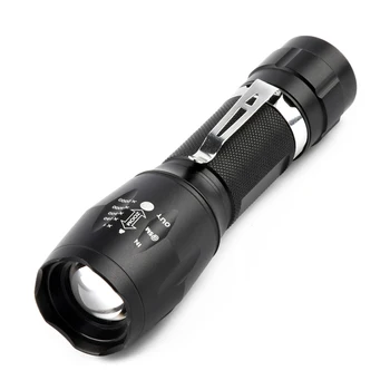 torch light mini led rechargeable flashlights torches telescopic zoom camping night lighting