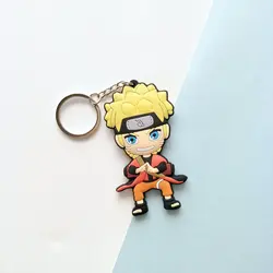 Factory cheapest OEM anime cartoon figure double size super soft pvc Hokage keychain for decoration