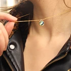 Silver Abalone Silver Chris April Latest Design Gold Plated 925 Sterling Silver Abalone Shell Coin Necklace