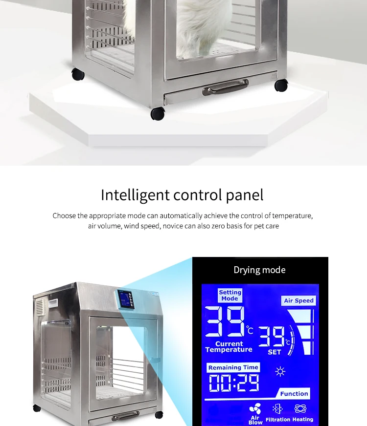 Eco-Friendly Automatic Voice Intelligent Silent Pet Dryer Dog Hair Dryer Beauty Blowing Hair Drying Box for Cat Dog Dry Room