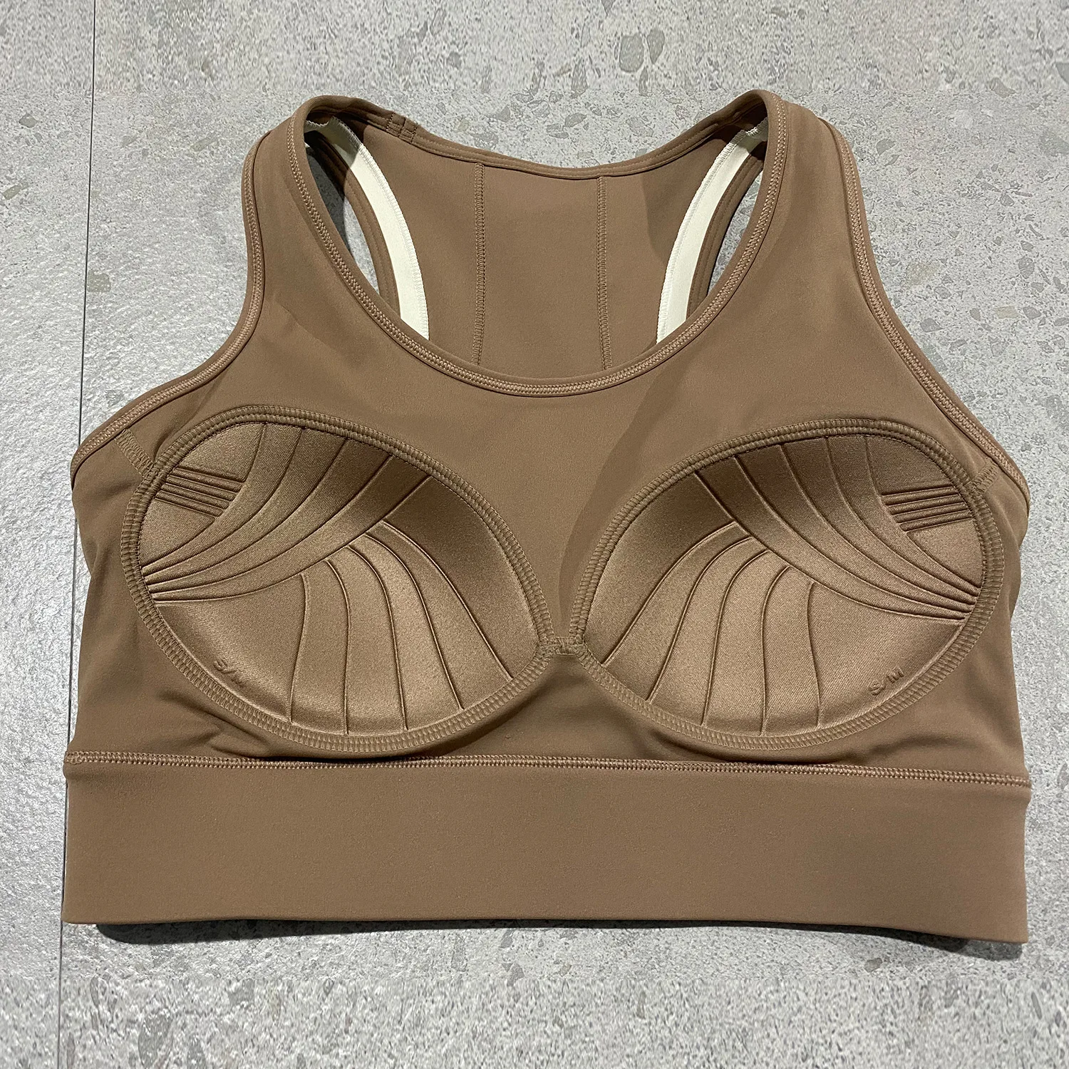Wholesale New Design Two Tone Colors High Impact Yoga Bra Shockproof Un-removable Padded Workout Tops Racer Back Sports Bra