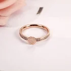 Ring Letters Temperament Small Round Diamond Ring With English Letters