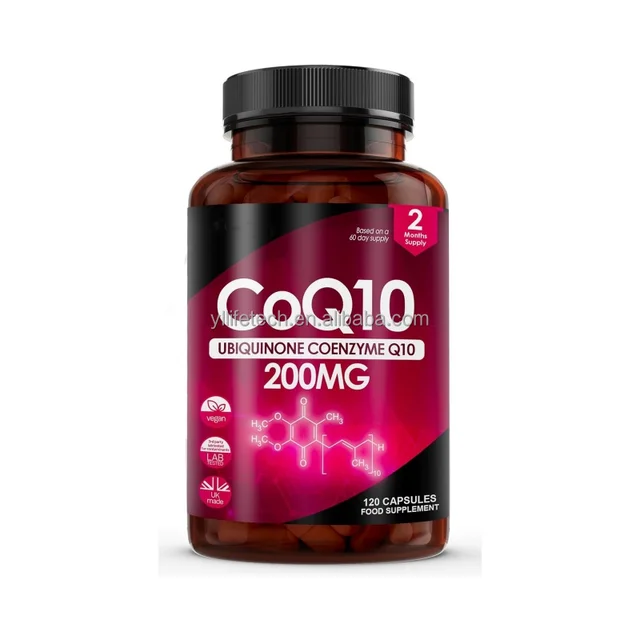 OEM Coenzyme Q10 Capsules Ubiquinol CoQ10 Capsules Vegan CoQ10 200mg Capsule