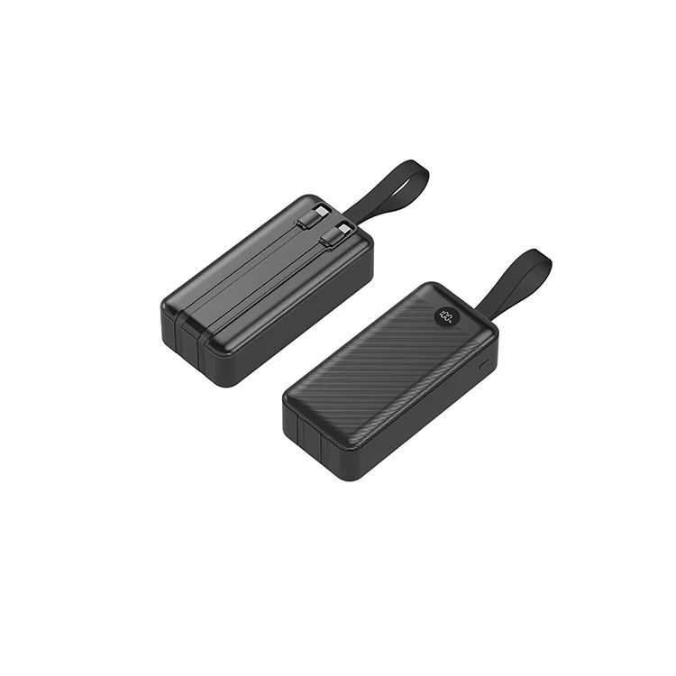 Trending Products 2025 PB190 Digital Display PD65W Power Banks 30000mah Built-in Type-c & 8pin Cables Lanyard Portable Charger