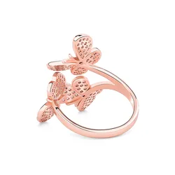 france jewelry students choose hyperbole 14k real gold plated never fade butterfly shape ring women sterling silver hip hop ring