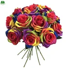 Design Flower Factory Direct New Design Rainbow Rose Flower Wholesale Artificial Rainbow Roses