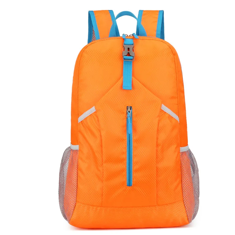 Printed folding sport gym backpack advertising gift bag student nylon foldable reusable bag