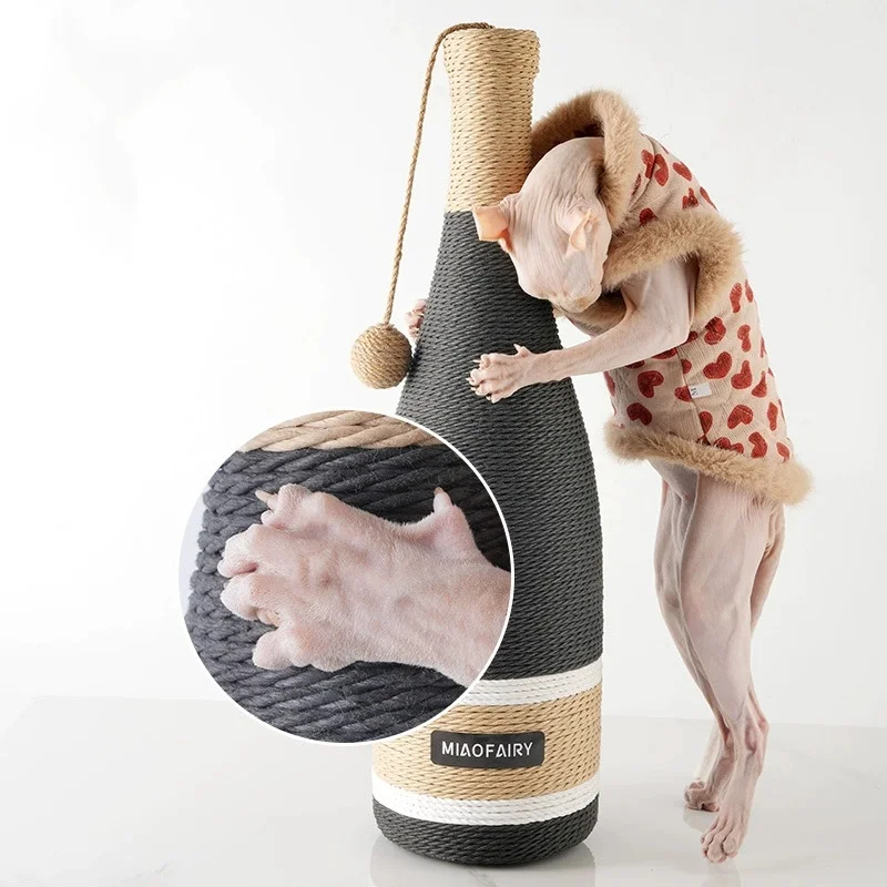 New Hot Selling Wine Model Cat Scratch Board Toy Suction Cup Base Safer Cat Toy Pet Supplies supplier