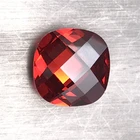 Cushion Cut Stones Garnet Double Side Checker Cushion Shape Cut Cubic Zirconia Stones