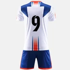 Football Soccer Men Uniforms Sublimation Printing Blue And White Sports Uniforms Football Suit For Men Team Soccer Wear