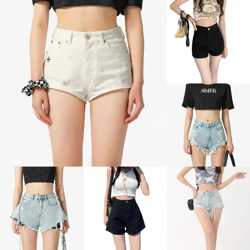 Korean Style Denim Shorts Women's Short Jeans 2023 New Summer Wide Leg Pants A- Line Shorts