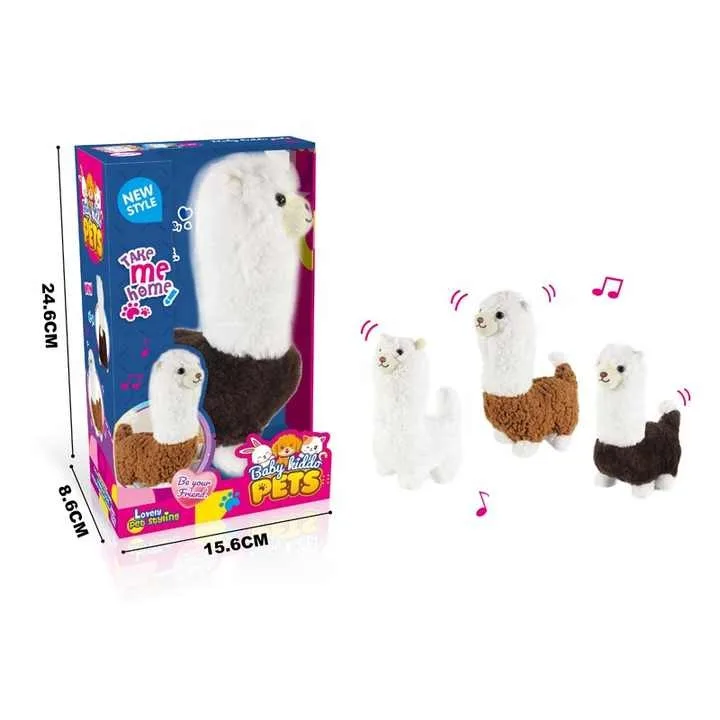 EPT BO Electric Plush Figure Baby Stuffed Music Walking Alpaca Toy Christmas Gift Custom Animal Soft Doll With Musical Singing