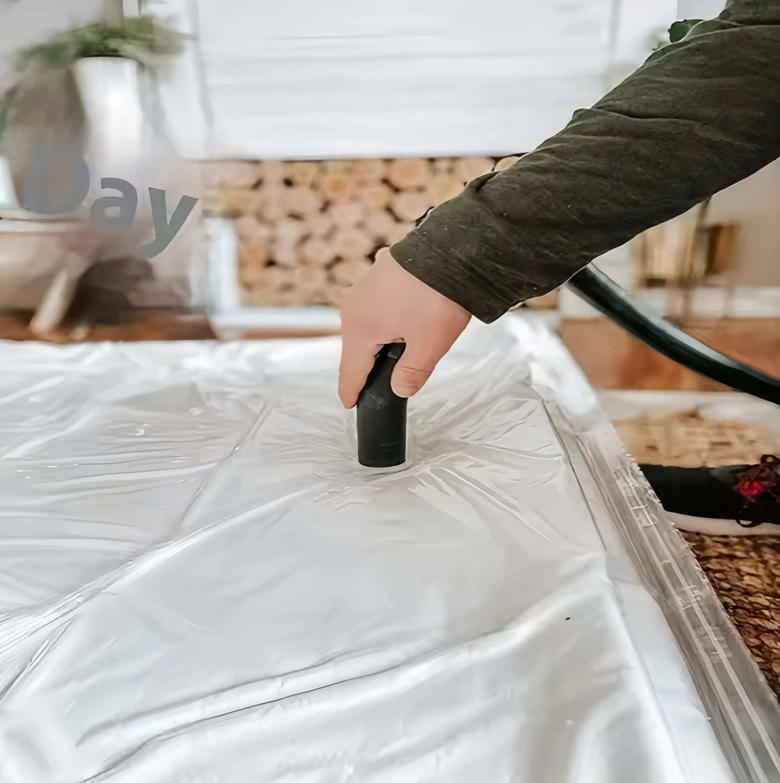 Sealed Transparent PA+PE Vacuum Compressed Mattress Storage Bag Thick Material Space-Saving for Living Room Relocation