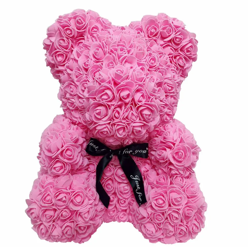 Rose Teddy Bear Wedding Valentine's Day Graduation Flower Doll Toy with Gift Box 