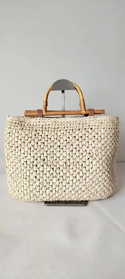 Simple straw braided bag beach bag woven portable women's bag manufacturers casual retro for women