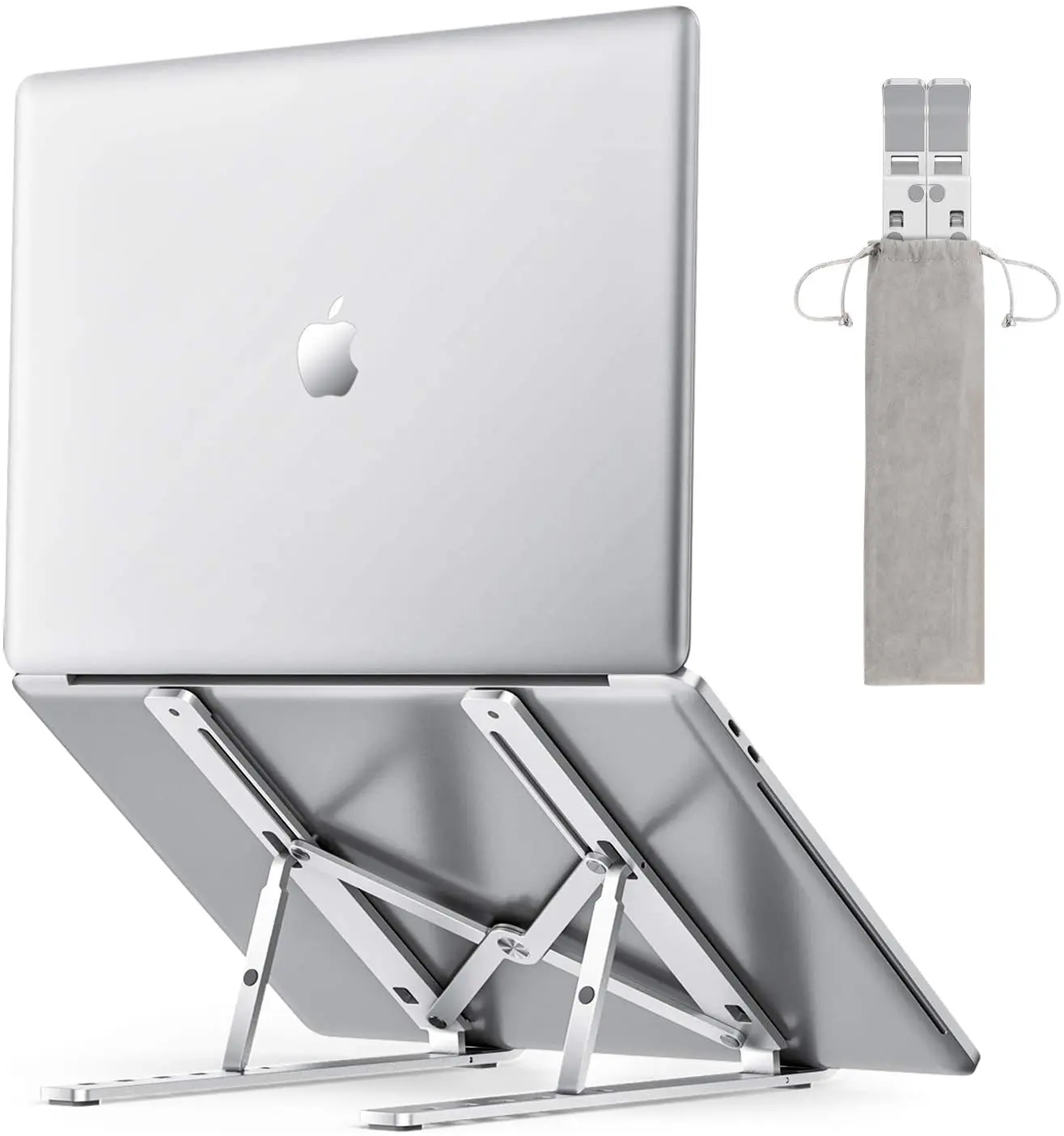 Laptop Stand Saves Space Universal Lightweight Portable Aluminum Mobile Base CQOZ Color : Silver 