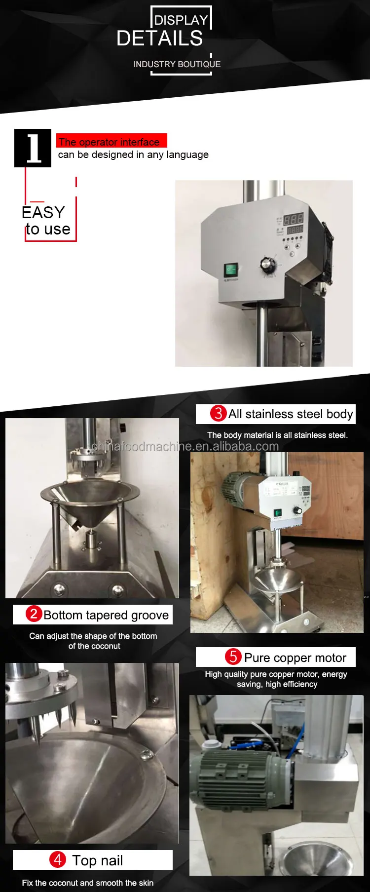 Young Coconut Peeling Trimming Machine Coconut Top Automatic Coconut Peeler factory