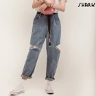 Jeans 2020 Mew Product High-waisted Straight Retro Pure Cotton Ripped Jeans Sakemaoyi Shark