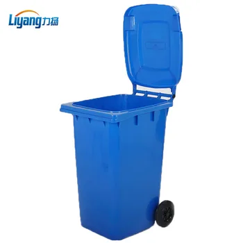 120 Liter Square Plastic Dustbin Waste Bin Garbage Contain With 4