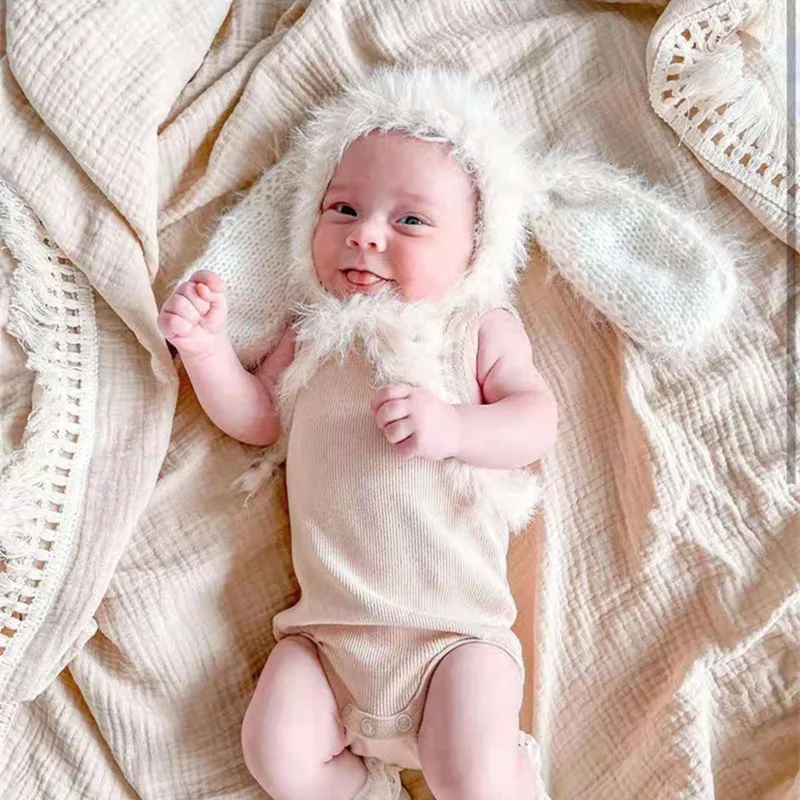 Newborn blanket Cotton baby gauze Double layer bath towel Swaddle Soft baby tassel blanket