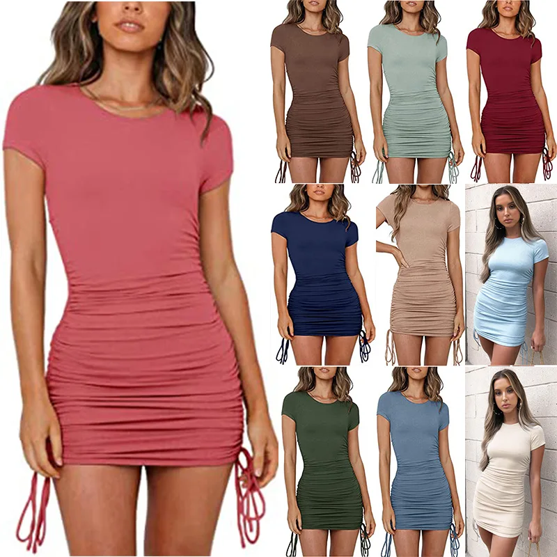 Ladies Clothes Ruched Mini Dress Womens 
