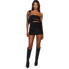 Backless Newest Design Solid Black Backless Ladies Hot Above The Knee Length Women's Casual Dresses Midi