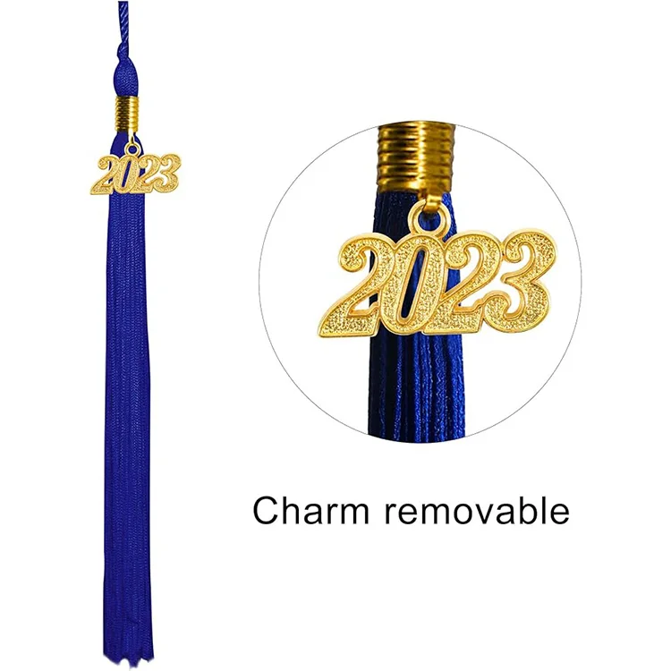 Navy Shiny Graduation Hat Adult Elastic Graduation Cap and Tassel details